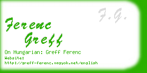 ferenc greff business card